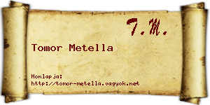 Tomor Metella névjegykártya